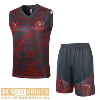 Training Sleeveless Manchester City Red Gray Mens 2023 2024 A68