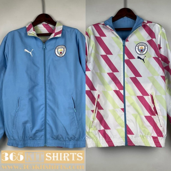 Windbreaker Reversible Manchester City light blue-white Mens 2023 2024 D63