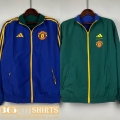 Windbreaker Reversible Manchester United Blue green Mens 2023 2024 D121