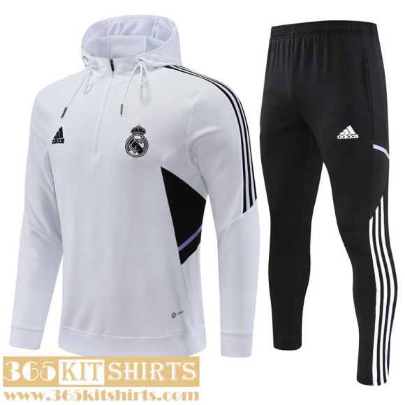 Hoodie Real Madrid White Mens 2022 2023 SW44