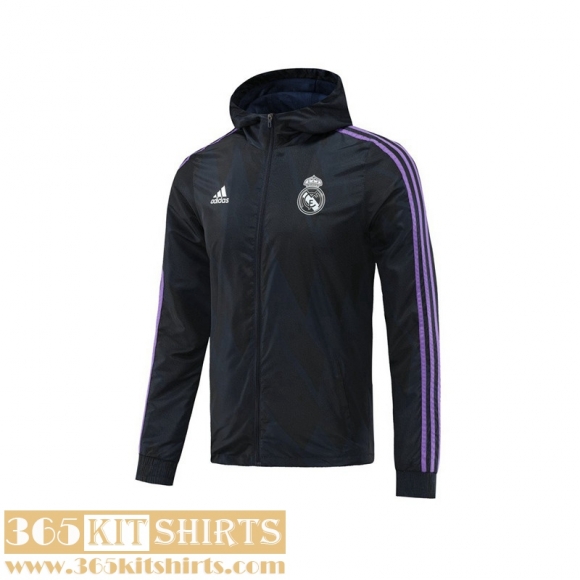 Windbreaker Real Madrid Black Mens 2022 2023 WK146