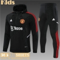Hoodie Manchester United black Enfant 2022 2023 TK489