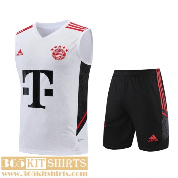 Training Sleeveless Bayern Munich Blanc Mens 2023 2024 TG776