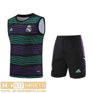 Training Sleeveless Real Madrid Violet vert Mens 2023 2024 TG798