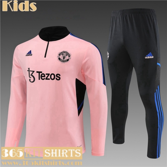 KIT : Training Manchester United rose Enfant 2022 2023 TK563