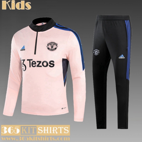 KIT : Training Manchester United rose Enfant 2023 2024 TK588