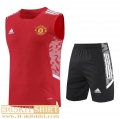 T-Shirt Sleeveless Manchester United red Mens 2022 2023 PL494