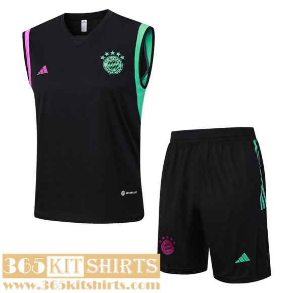 Training Sleeveless Bayern Munich black Mens 2023 2024 TG887