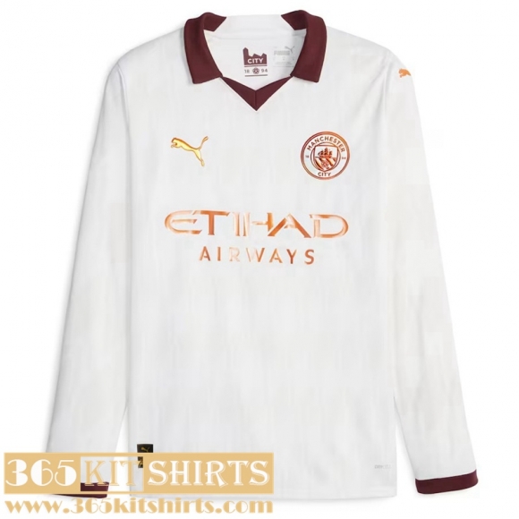 Football Shirts Manchester City Away Mens Long Sleeve 2023 2024