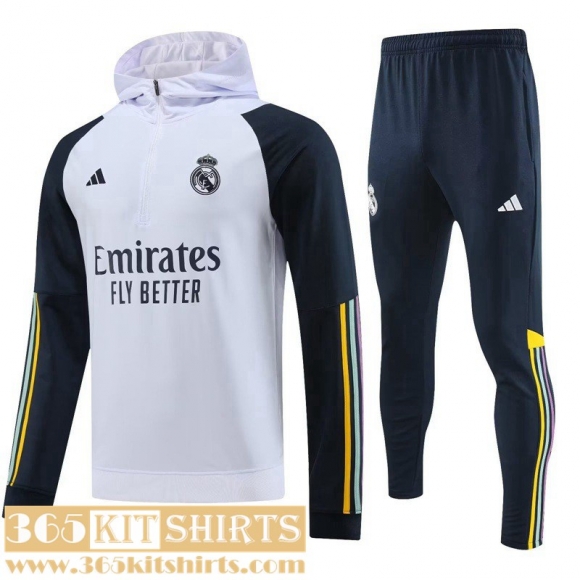 Hoodie Real Madrid White Mens 2023 2024 SW71