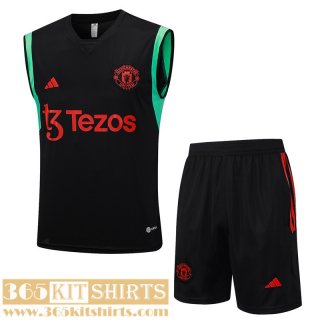 Training Sleeveless Manchester United black Mens 2023 2024 TG971